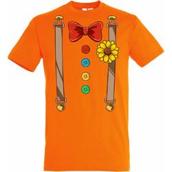 T-shirt kinderen Bretels Kostuum | Carnaval | Carnavalskleding Kinderen Baby | Oranje | maat 152